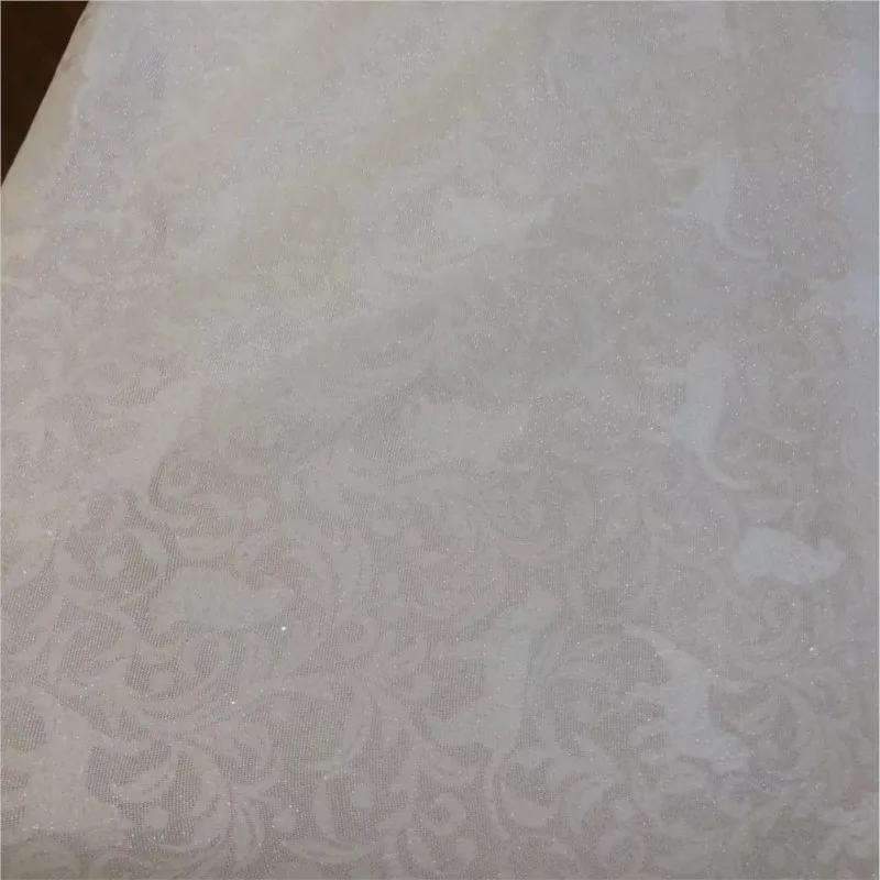 Flower silk Chinese-style fabric new perforated Suolo white base view 3