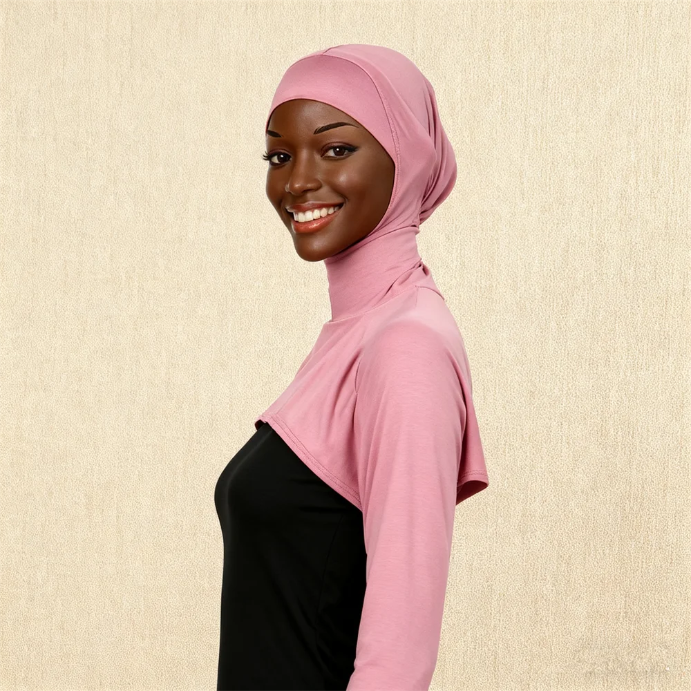 Picture 4: Elastic Jersey Full Neck Sleeve Hooded Scarf Woman Muslim Long Arm Cover Shrug Shoulder Oversleeve Suncreen Wear Under T- Shirt