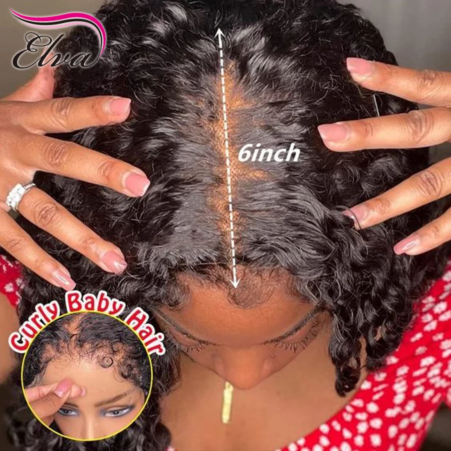 

4c Edges Baby Hair Lace Wigs Deep Curly Lace Front Human Hair Wigs 13x6 Pre Plucked Human Wigs For Woman Ready To Go Virgin Hair