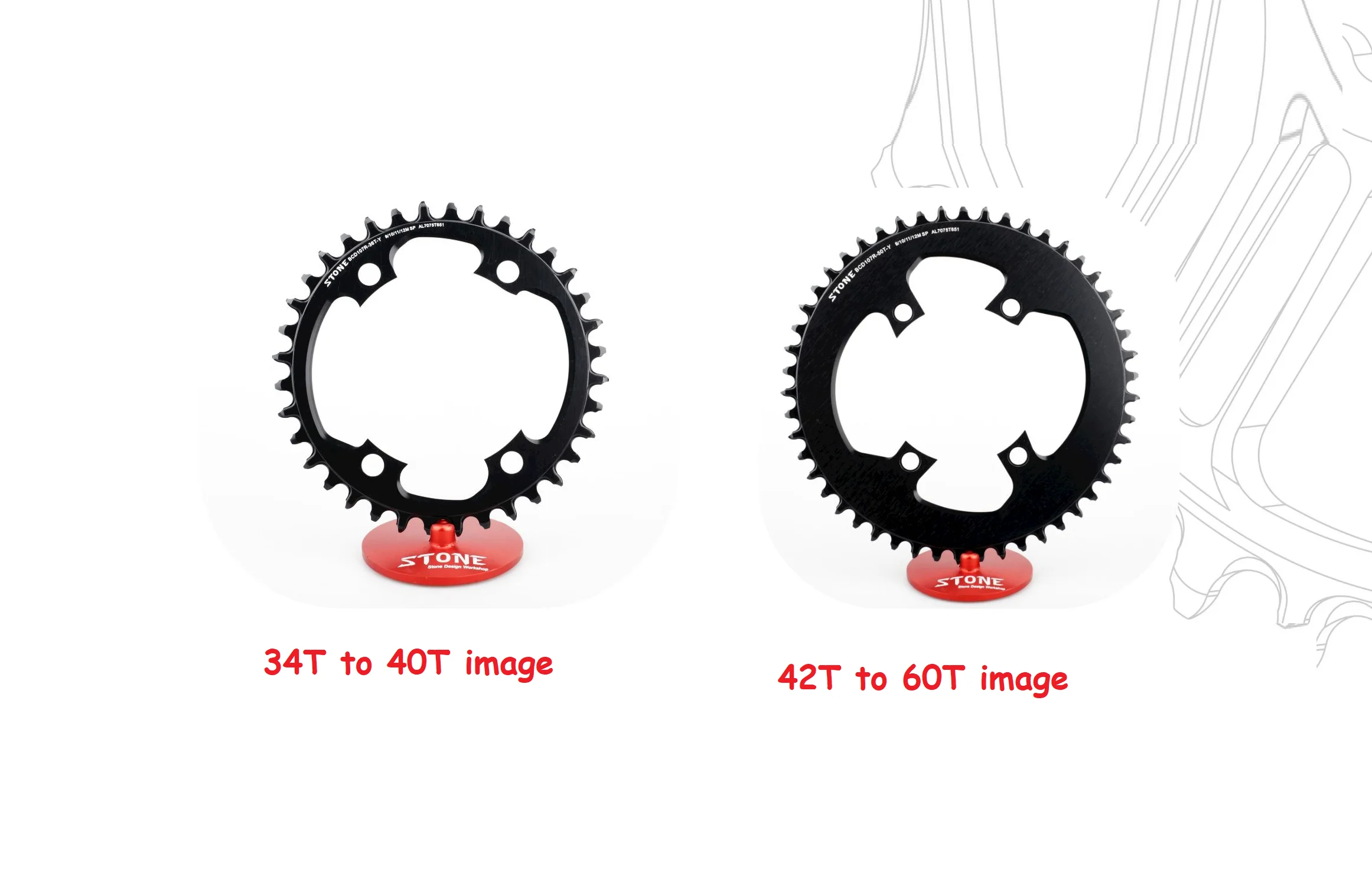 Single Chainring for Sram BCD107 Rival AXS 12 Speed Narrow Wide 34T to 60T Ring