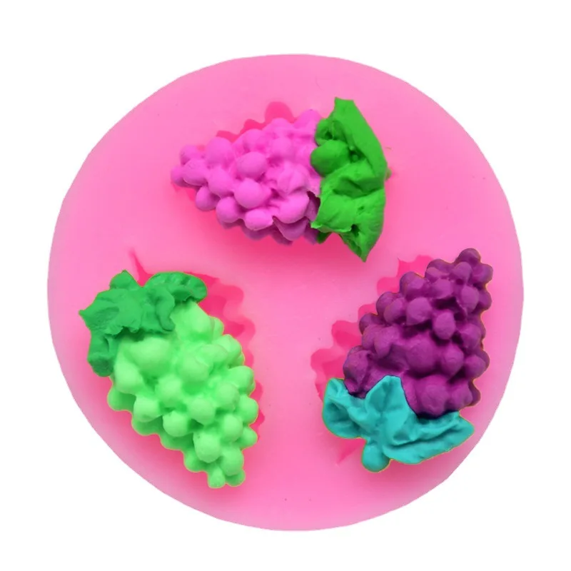 1 pz-stampo a forma di uva, stampo in Silicone 3D, stampo a forma di frutta, per strumento di decorazione di torte fai da te, strumenti di cottura,