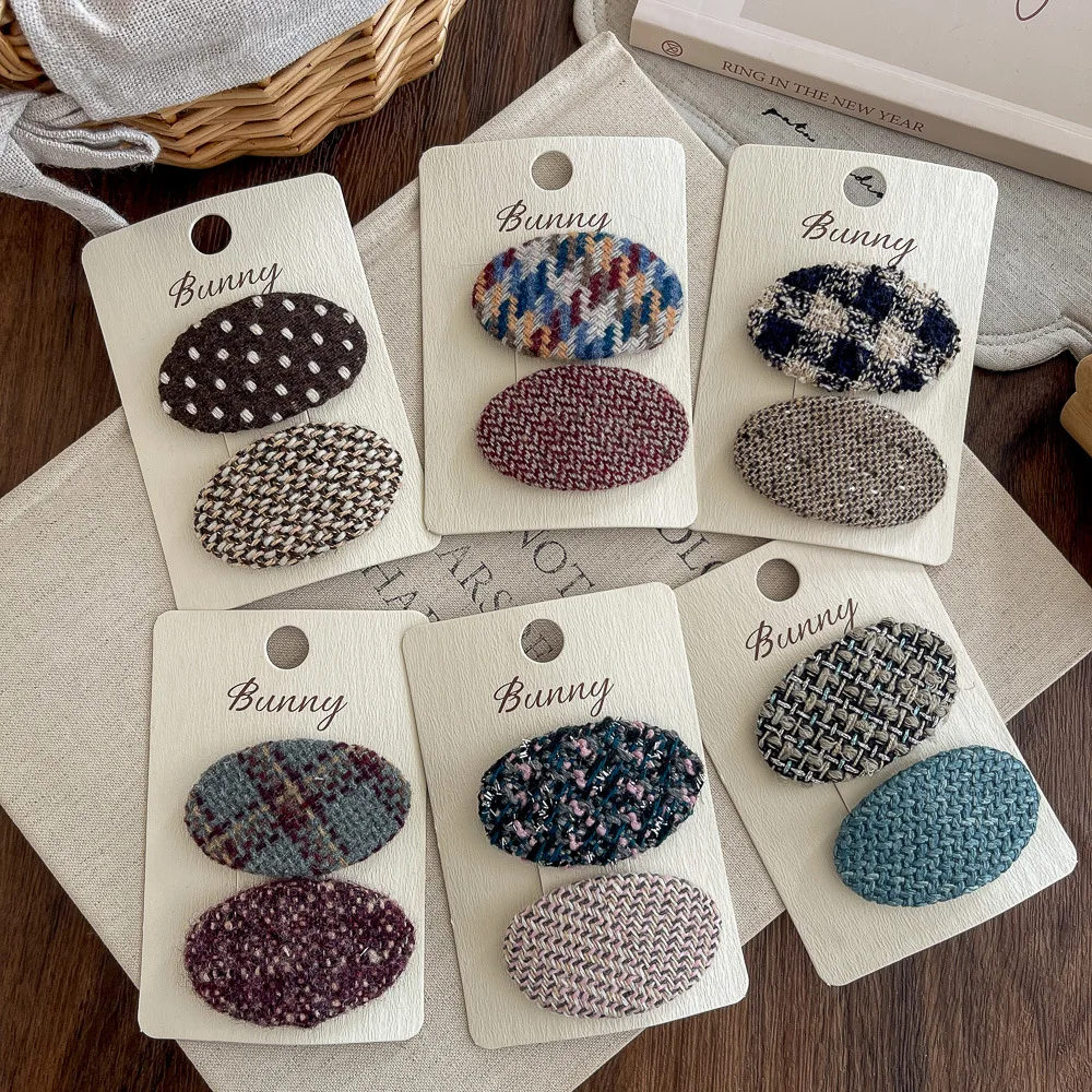 

2 шт./лот, овальная заколка BB в стиле ретро для детей, заколка для волос для девочек, заколка для волос с челкой, боковая заколка, аксессуары для волос, заколка, заколки, головные уборы