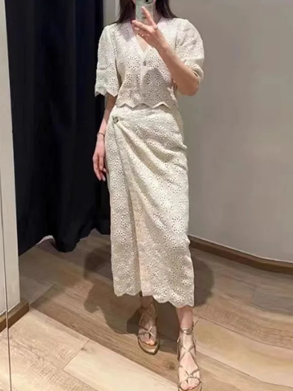 

Ele Hollow out Трикотажная юбка irt Dr Two-Way Wear V-Ne ort Sve Хлопковая цельная юбка прямого кроя для женщин