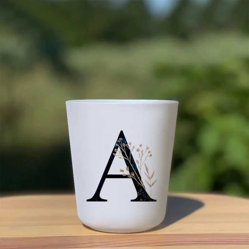 Monogrammed A-Z Melamine Water Cup ,NEW Office Coffee Cup with Dishwasher Safe Gloss Finish, Hot/Cold Drinkware for Home & Gifts