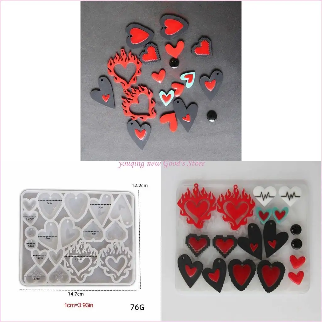 

57QA Серьги Брелок Плесень Подвеска Украшения Трехмерная Форма Любви Сердце