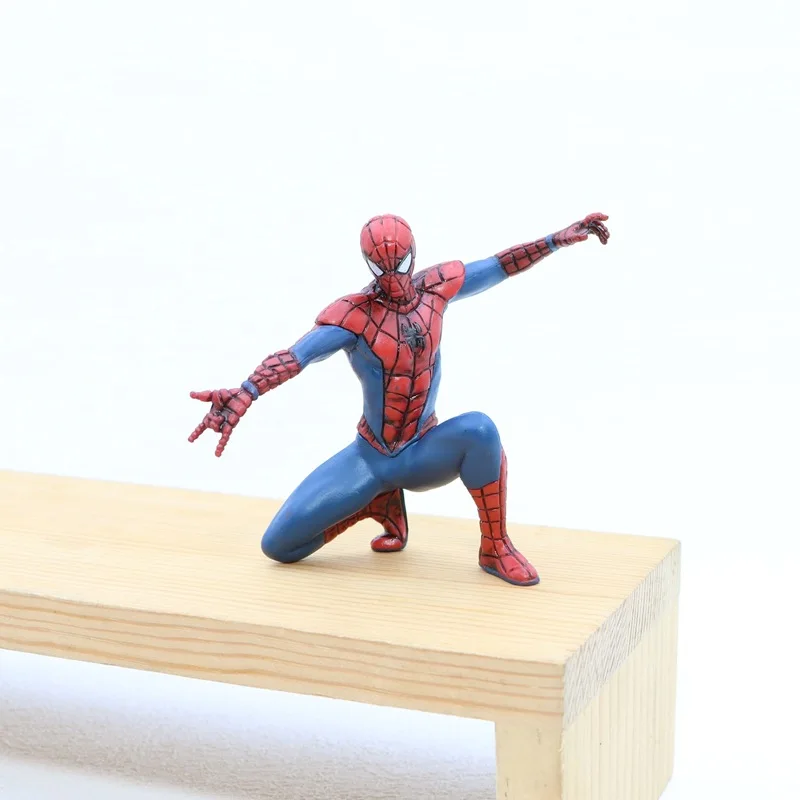 Figuras de acción de superhéroe de Los Vengadores de Marvel, 7-8cm, accesorio de Spider Man, modelo de serie, accesorios de coche, juguetes para niños, regalos, 4 Uds.