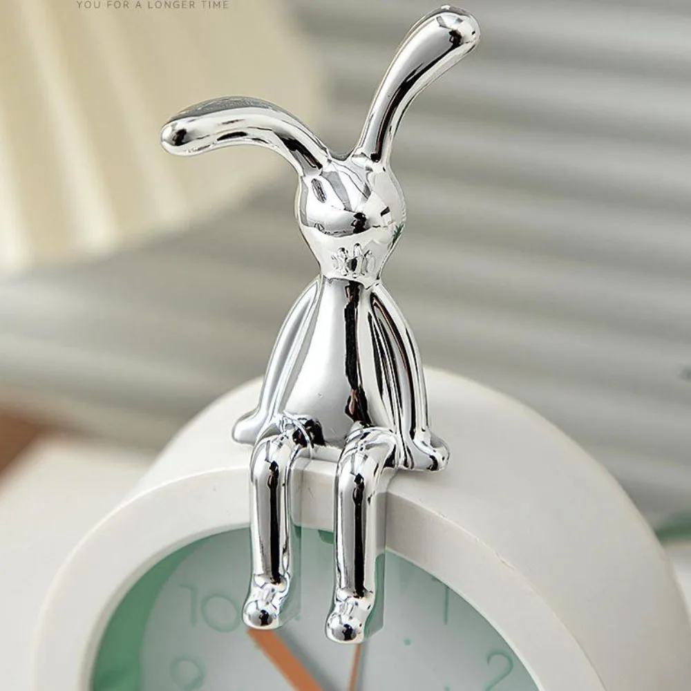 Cartoon Rabbit Decorative Ornaments Long Eared Rabbit Cute Rabbit 3D Ornament Electroplating Eco-friendly Plastic