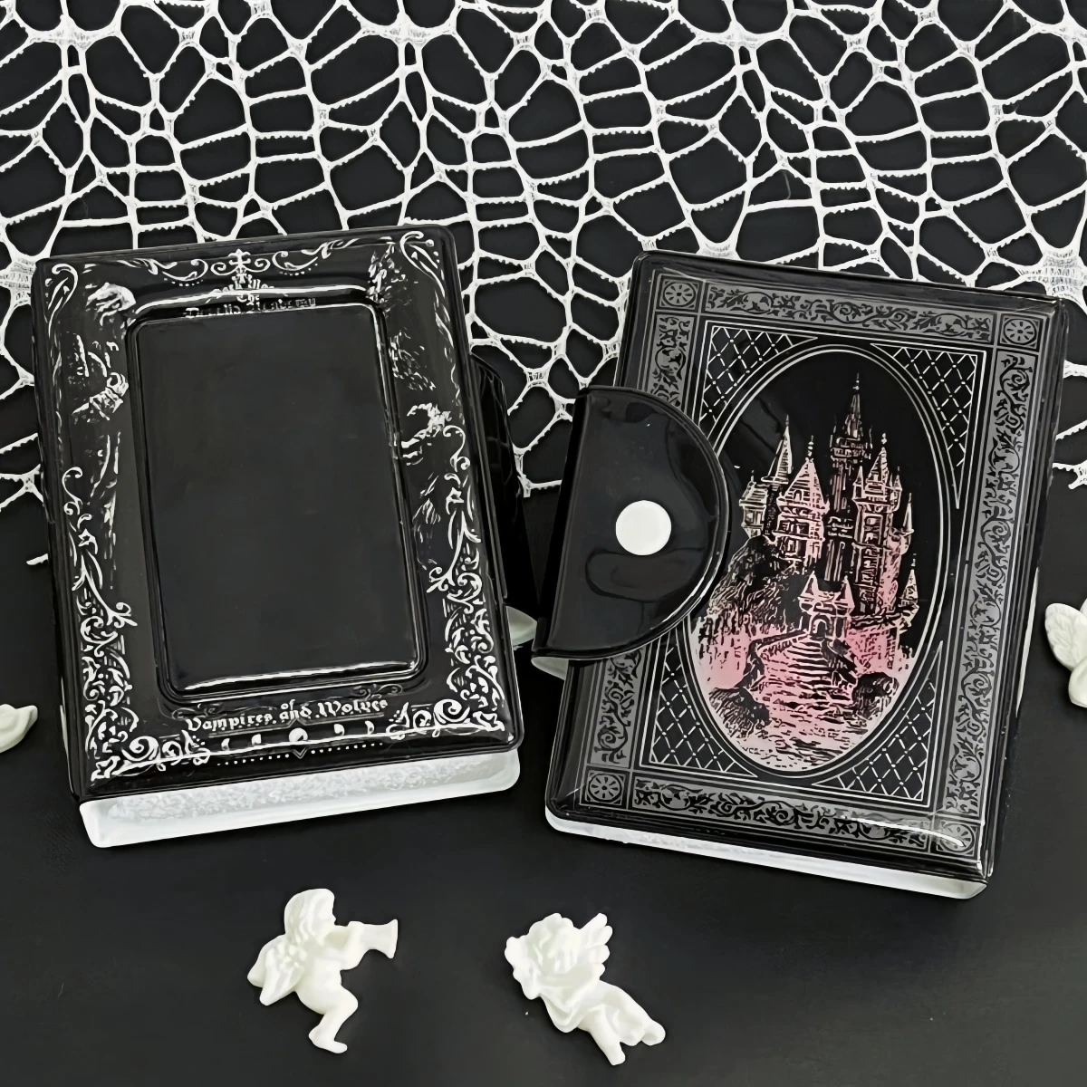 Black Gothic Dark Style Small Card Photo Card Bag Mini Album  3-3.5 In Celebrity Album Card Book Suitable Celebrity Small Cards