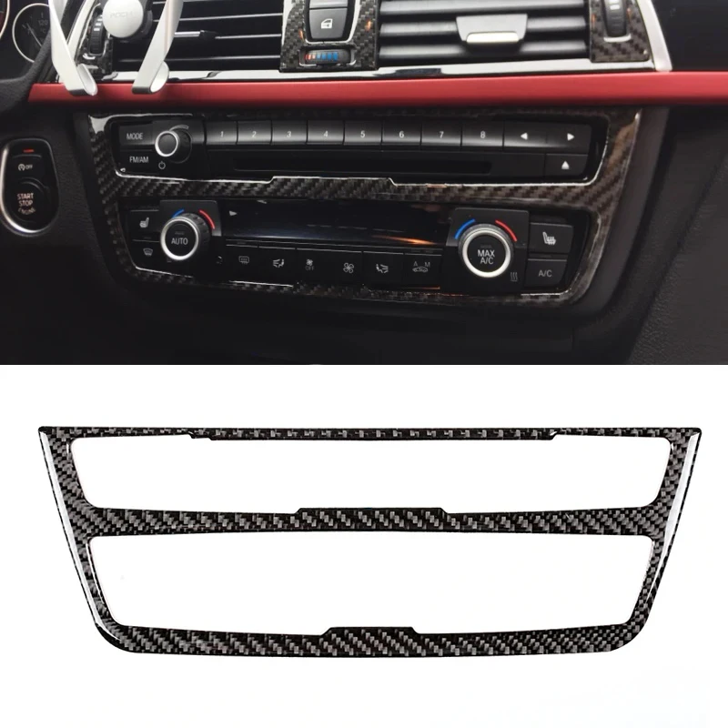 Real Carbon Fiber Car Interior Center CD Control Panel Cover Trim For BMW 3 4 Series F30 F32 2013 2014 2015 2016 2017 2018