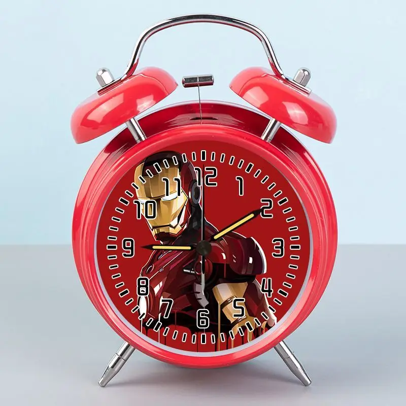 Homem de ferro dos desenhos animados anime legal kawaii bonito e requintado periféricos estudante de alto valor sino cabeceira despertador presente aniversário