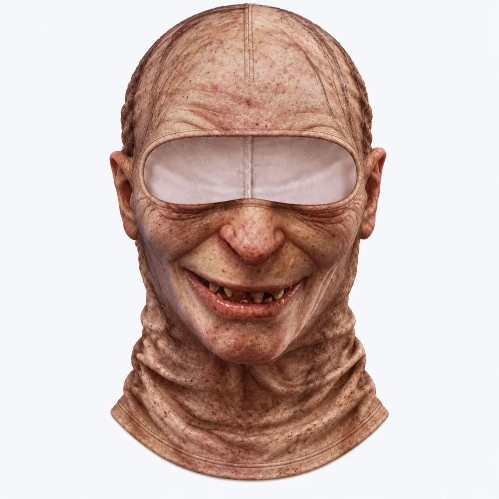 Prank 3D Printed Balaclava Ski Mask Windproof Warm Full Face Cover Old Man Pattern Novelty Design Neck Gaiter Motorcycle
