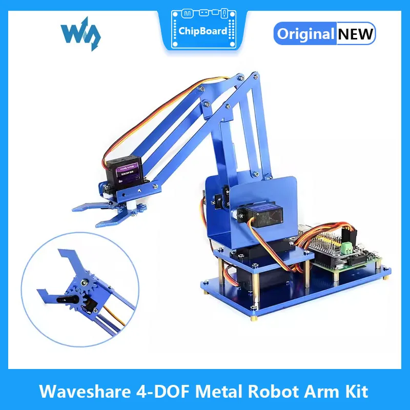 Waveshare 4-DOF Metal Robot Arm Kit for micro:bit Bluetooth Remote Control New Arrival