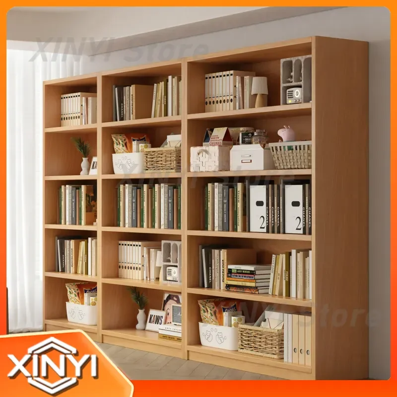 Solid Wood Bookcase for Wall Mount Floor to Ceiling Bookshelf for Library Storage Organizer Display Cabinet for Files and