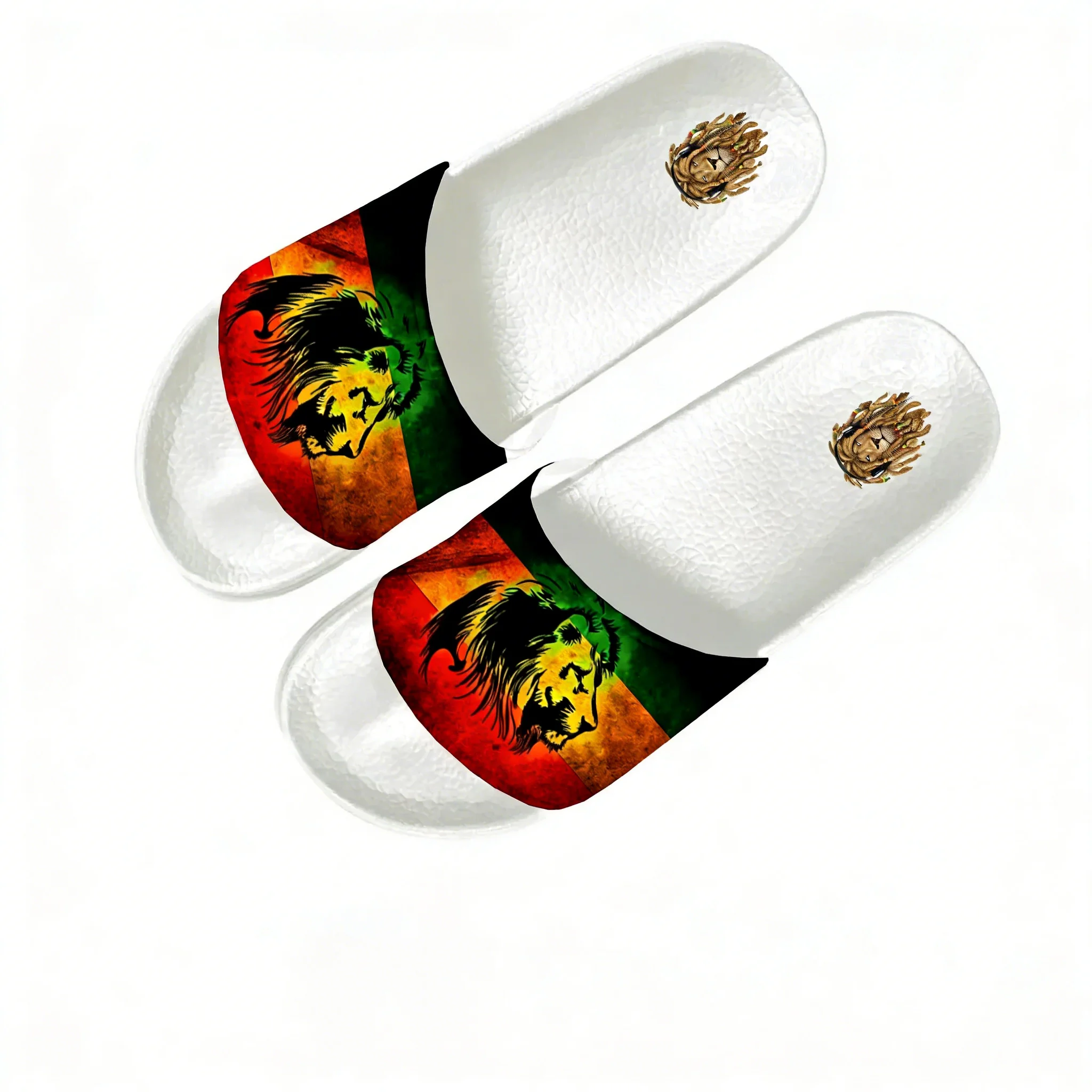 

Шлепанцы в стиле регги и растафарианских сандалий «Лев Иуды» для дома, пляжа и бассейна, для мужчин, женщин и подростков, летние, на заказ