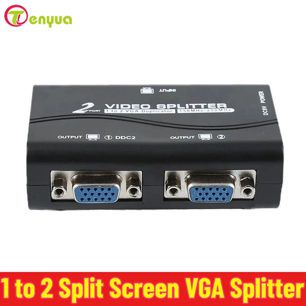 

От 1 до 2 мониторов 1 до 2, разделительный экран, VGA-разветвитель, видеоразветвитель, адаптер дубликатора с USB-кабелем