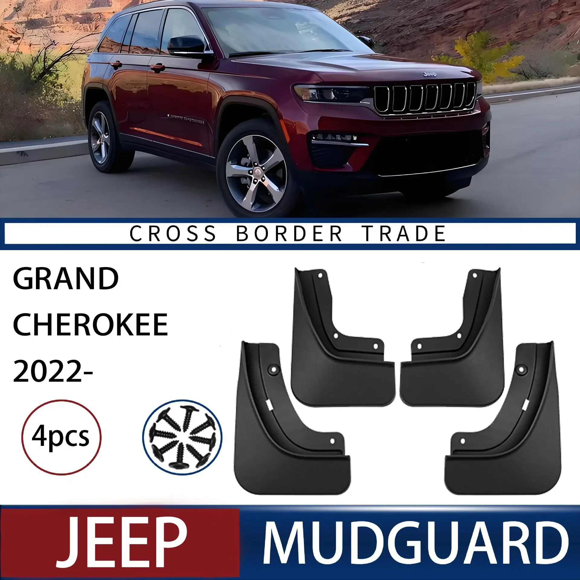 

FOR jeep Grand Cherokee 2022-2023 Car Molded Mud Flaps Splash Guards Mudguards Front Rear Styling Front Rear Car Accessories