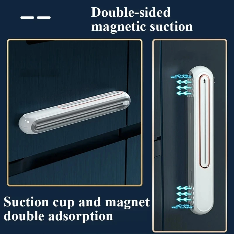 1pc Two-way Sliding Knife Magnetic Plastic Cling Wrap Cutter Multifunctional Food Cling Film Dispenser Kitchen Accessories
