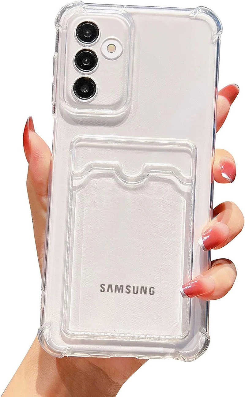 Stootvaste transparante hoes met kaartsleuf voor Samsung Galaxy A07 A17 A06 A16 A05 A15 A14 A26 A25 A24 A36 A35 A34 A55 A54 A56 zachte hoes