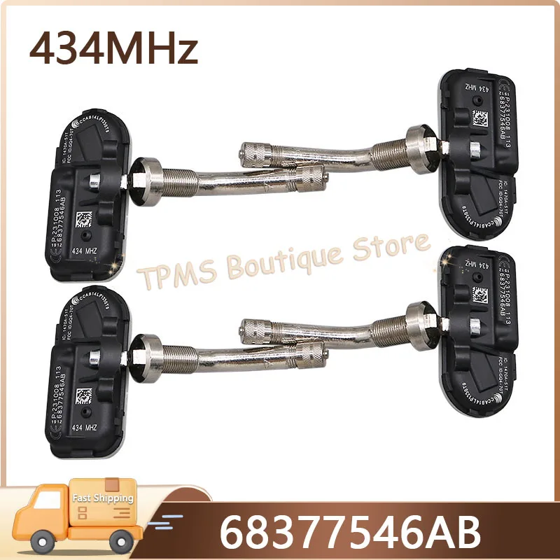 

4 шт., 434 МГц 68377546AB, система контроля давления в шинах, датчик TPMS для RAM 3500 DRW 2019-2025, автомобильные аксессуары