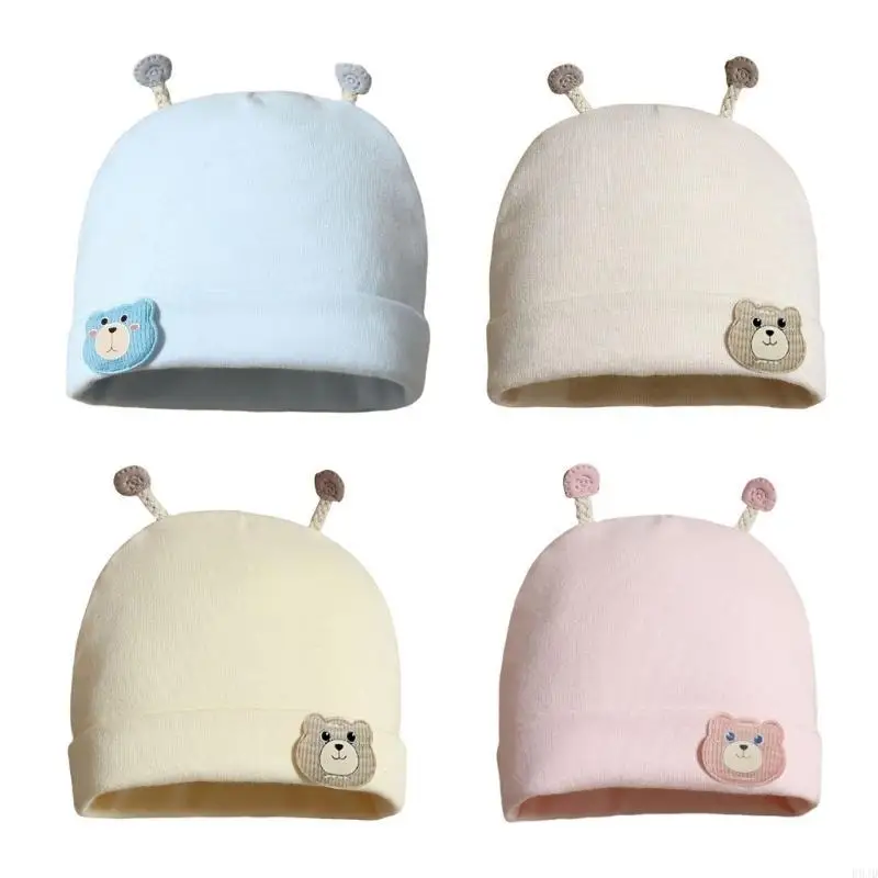 

R9JD Soft & Breathable Newborns Baby Hat Cotton Fetal Caps for 0 to 3 Months Comfortable Infants Bonnet Fashionable Headwear