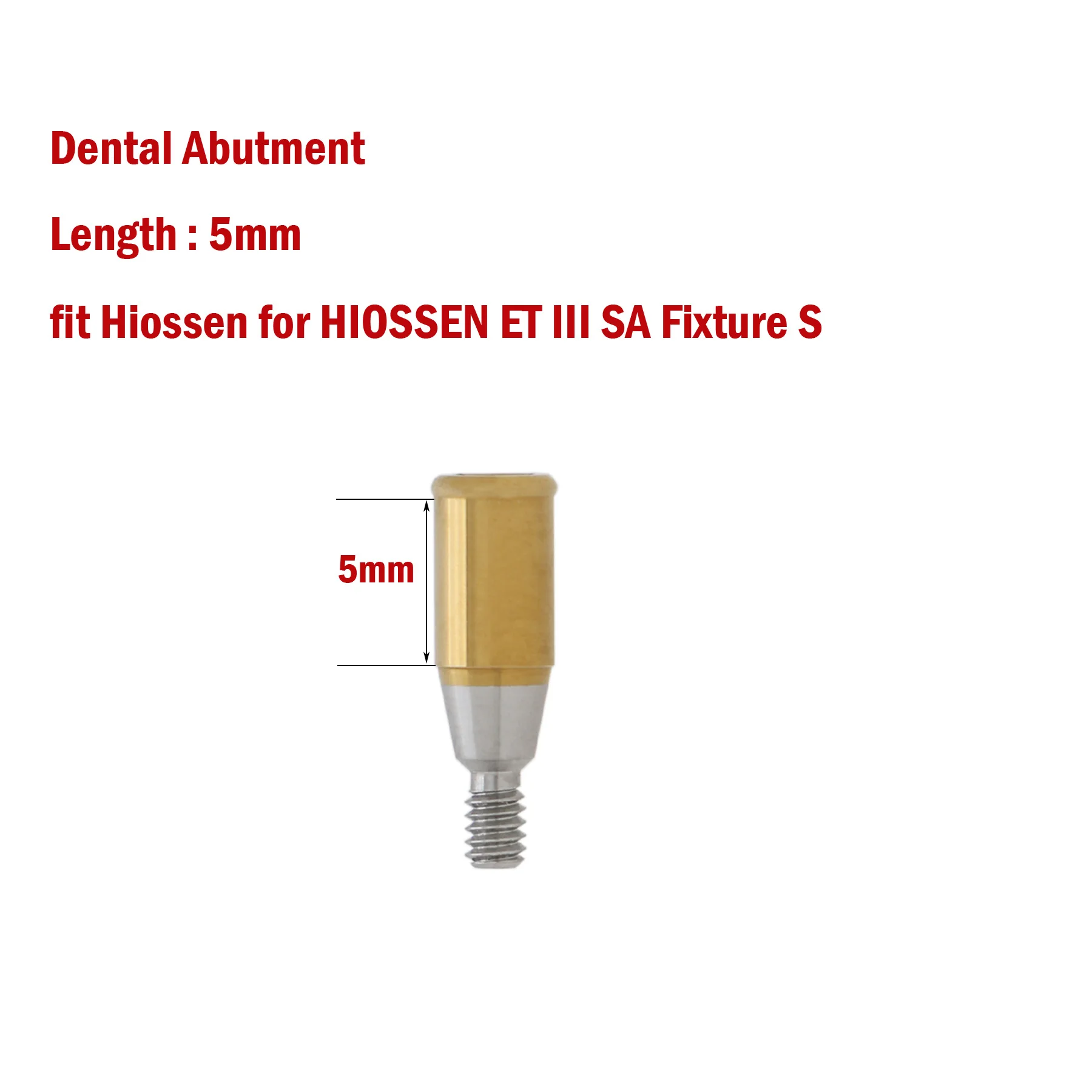 Dental Implant Attachment Abutment Male Caps Kit Regular 5mm Fit Hiossen ET III SA Fixture S