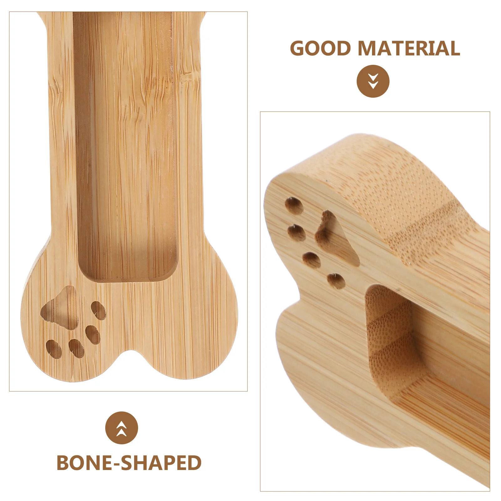 1개 창의적인 개뼈 모양 명함 홀더 대나무 카드 케이스 사무실용 만화 모양 명함 보관함 정리함