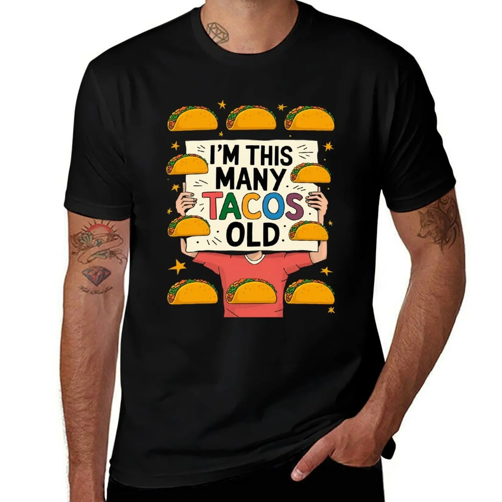 

Футболка I'm This Many Tacos Old, мешковатые рубашки, футболка с короткими рукавами, забавные футболки с мемми, набор мужских футболок с графикой