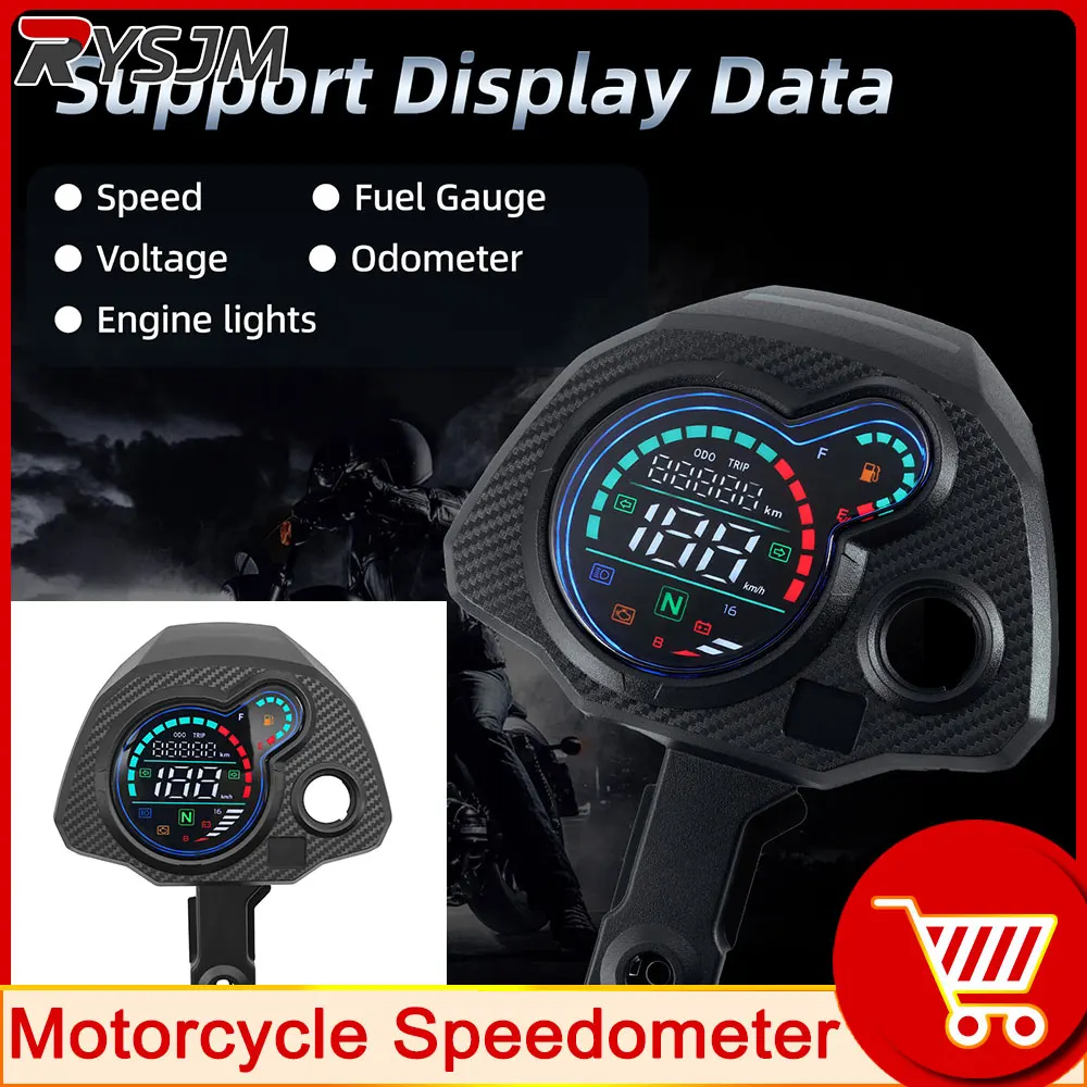 

Digital Tachometer Speedometer TRIP ODO KMH Digital Meter Motorcycle LCD Odometer Voltmeter Oil Level Gauge For Honda Navi 110