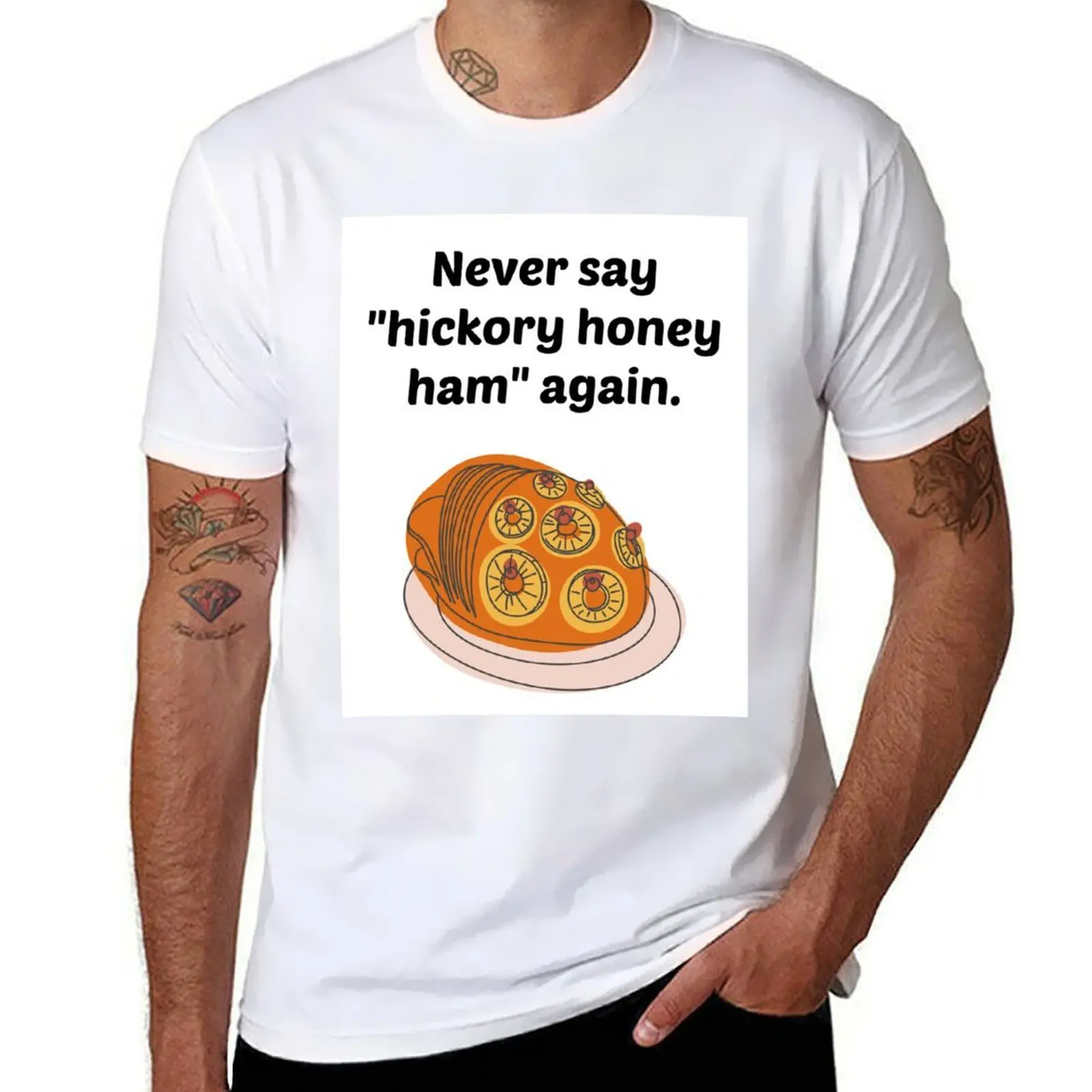 

Never for cotton 100% Again man Hickory shirts t graphic man shirts Honey t T-Shirt Ham Say