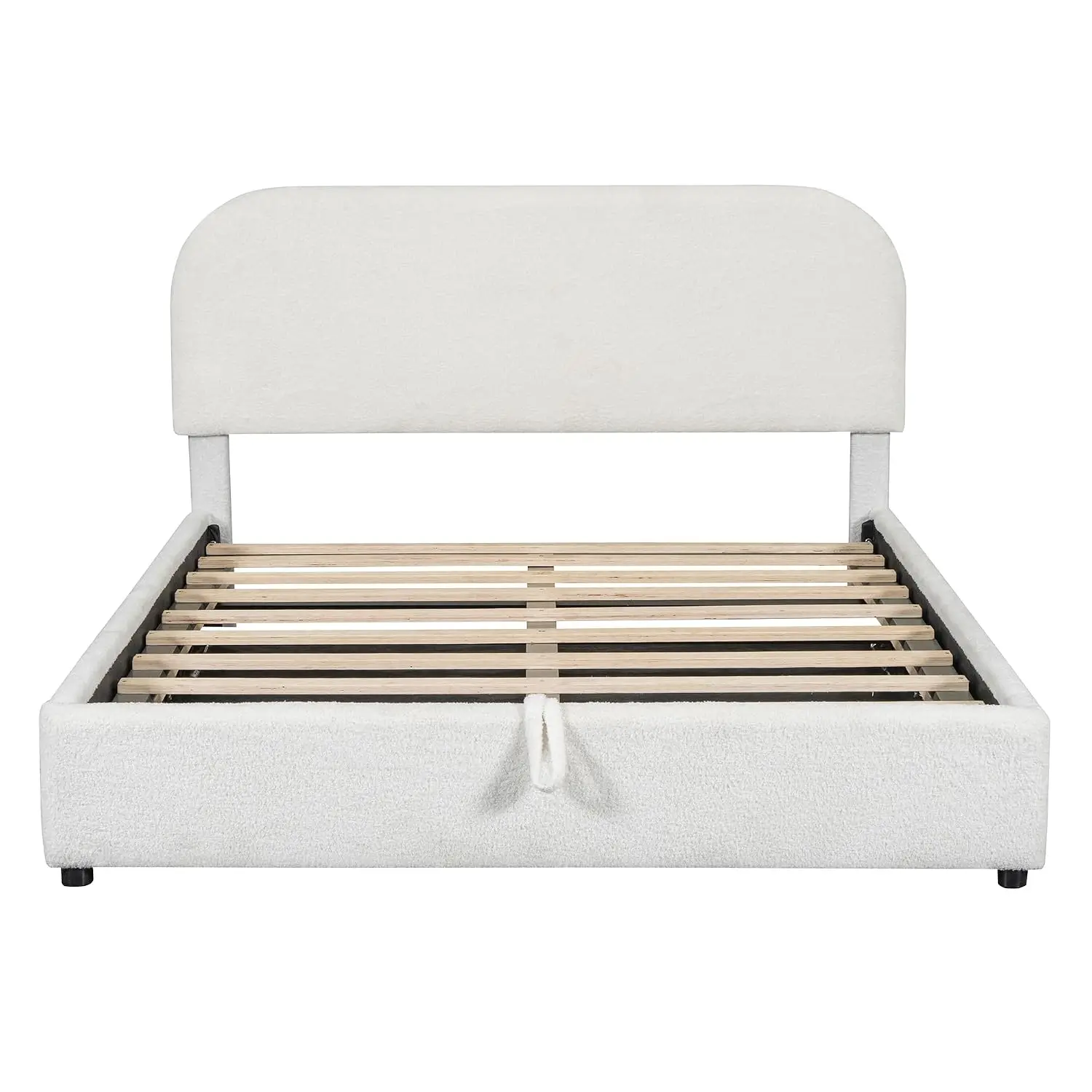 Teddy Fleece Upholstered Platform Bed with Hydraulic Lift Storage, Queen Size, Customized - view 5