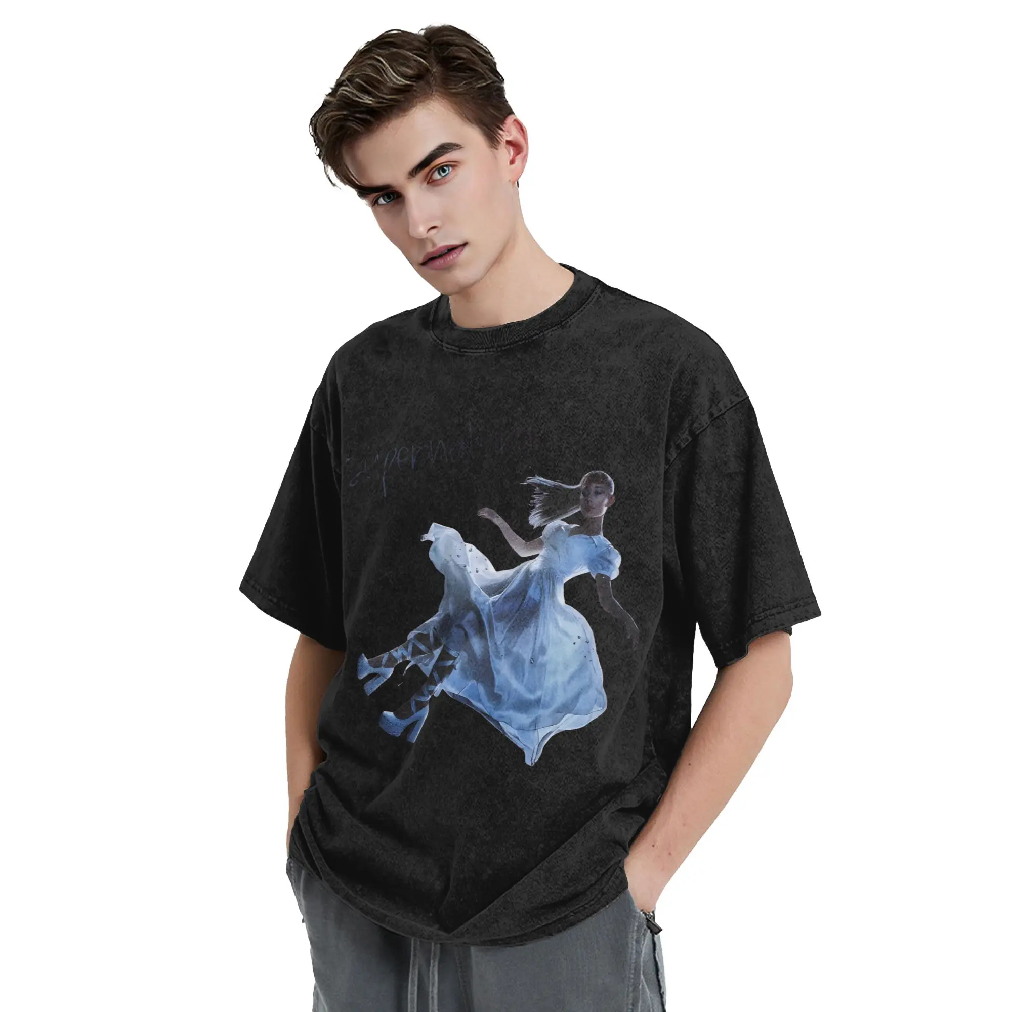 Ariana Grandes Petal Washed T Shirts Streetwear  Retro T-Shirts  Tees Tops Men Women Cotton Harajuku Printed
