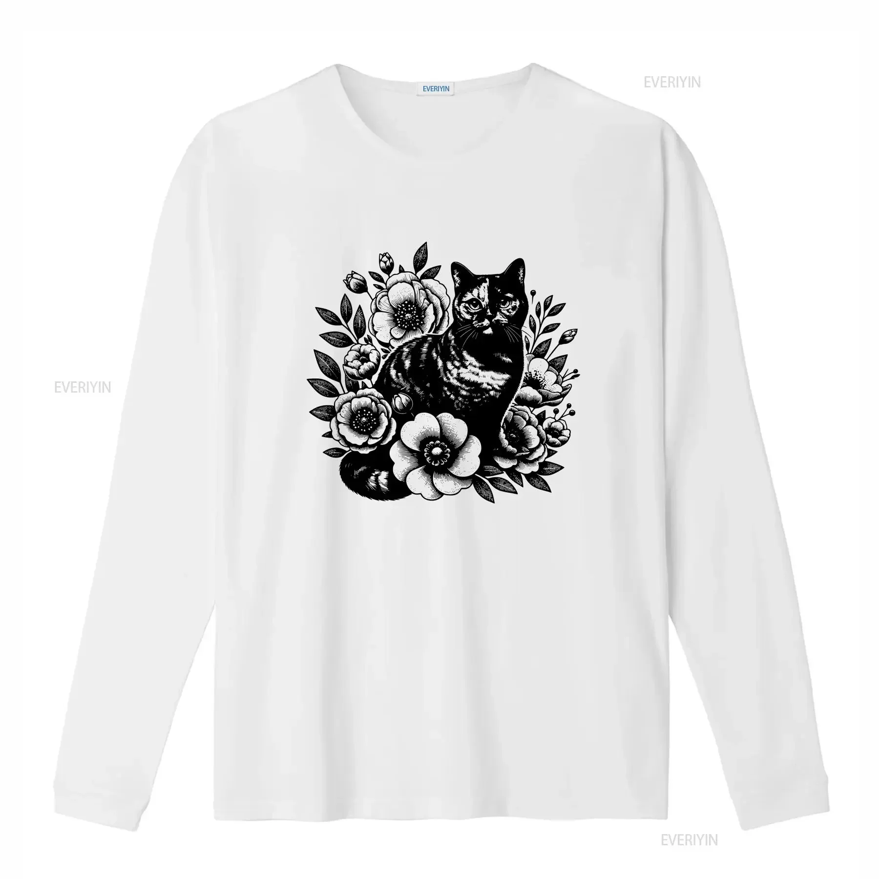 Cute Tortoiseshell Cat T Shirt Tortie Cottagecore Floral for Lovers Owner s Her vintage Washed Breathable Versatile vintage