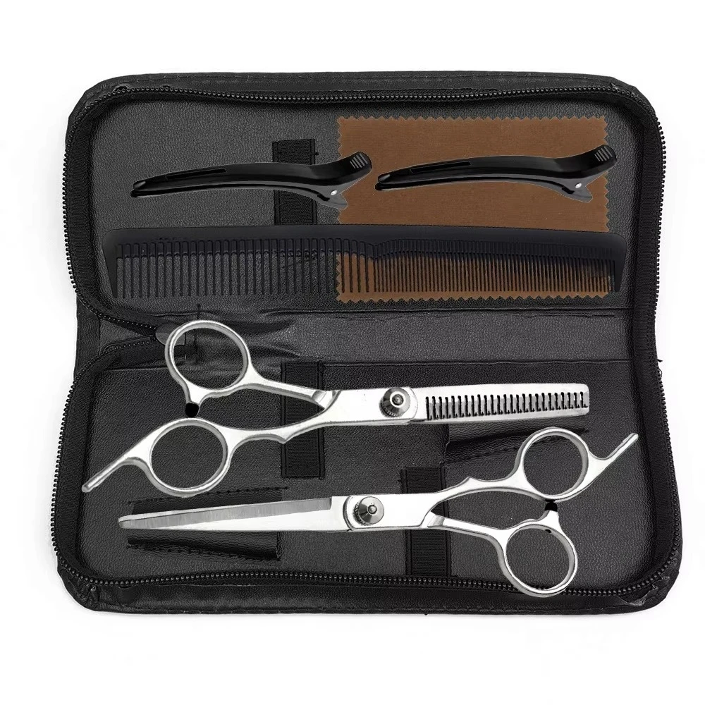 1/7-teiliges professionelles Friseurscheren-Set – Salon-Friseurwerkzeuge aus Edelstahl, Haarschneide-/Ausdünnungsset für Friseure – Detail 2