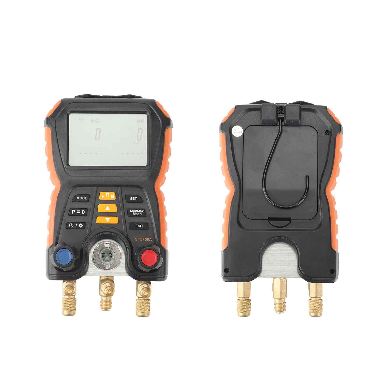 Digital HVAC Manifold Gauge Multiple Modes Digital Manifold Meter ABS 2 in 1 83 Refrigerants Clear Display for Troubleshooting