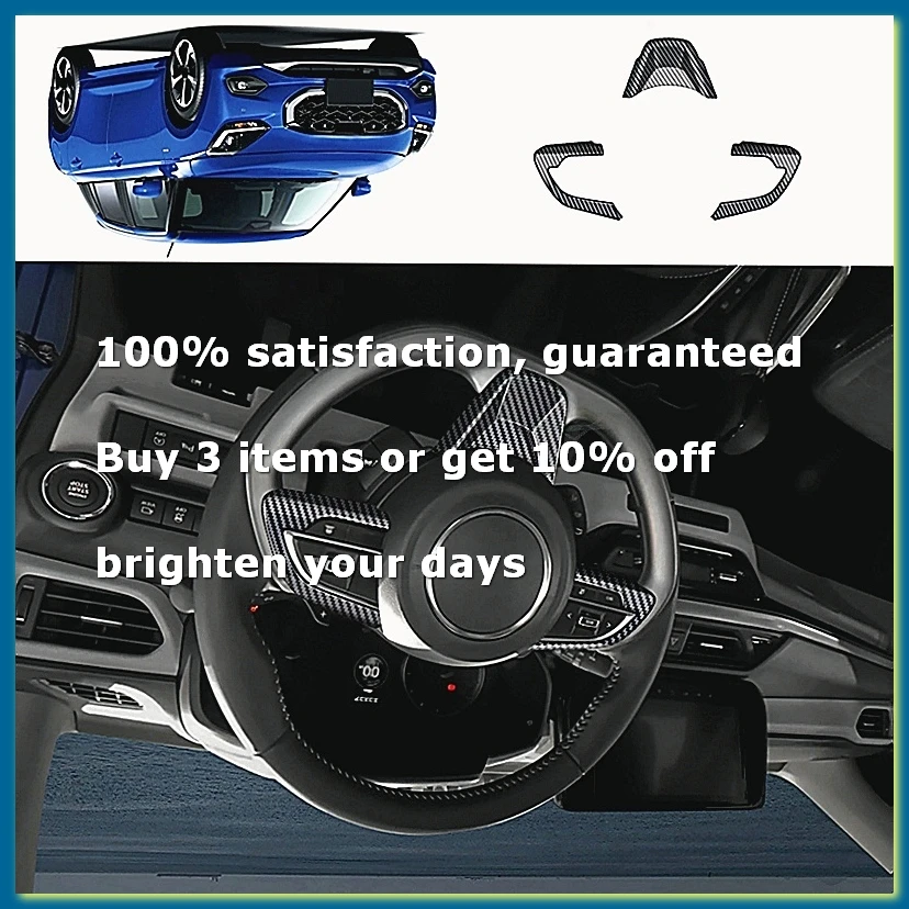 Car Steering Wheel Trim Sticker Steering Wheel Buttons Trim Interior Accessories for Swift 2024 Carbon Fiber