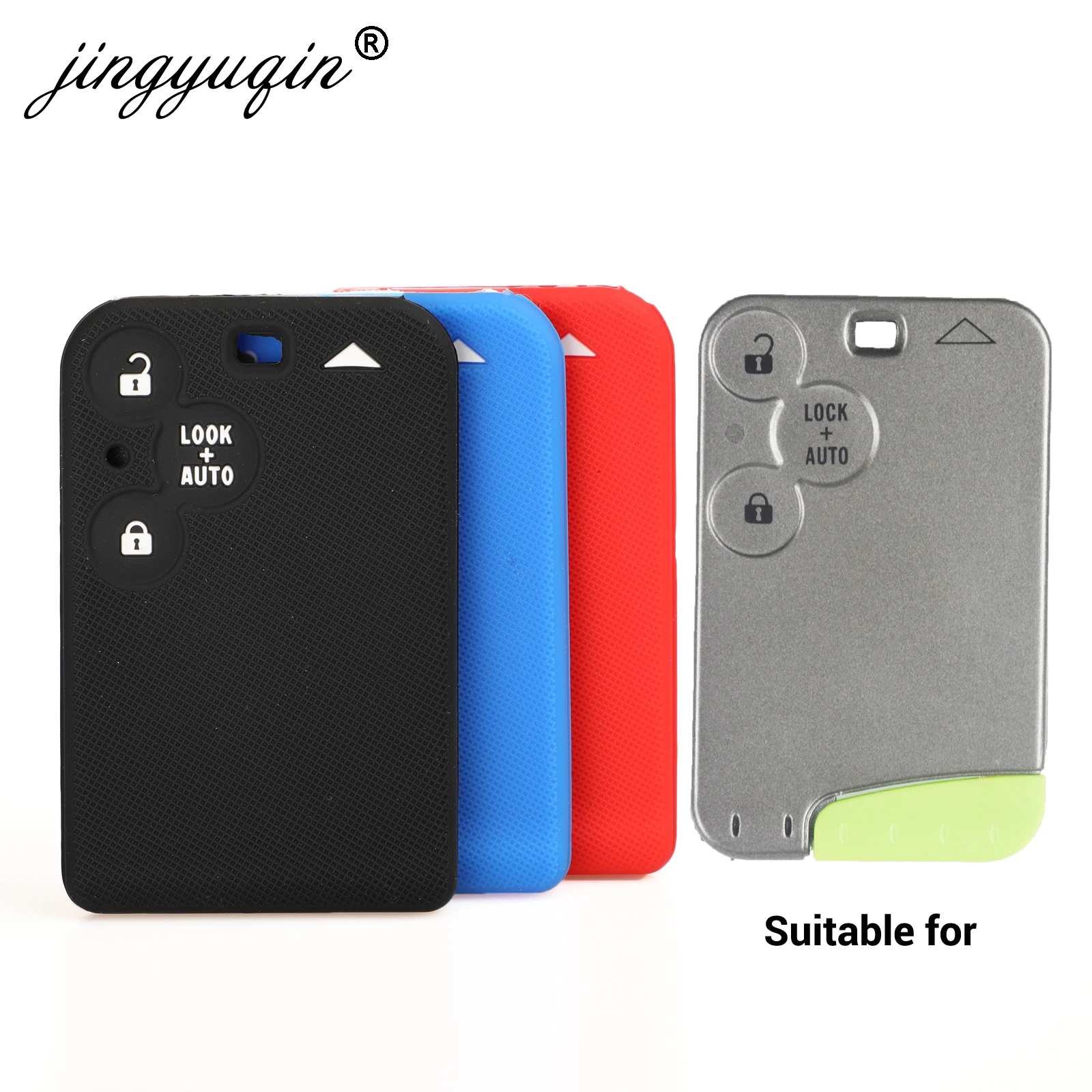 jingyuqin Silicone Key Case 3 Buttons Fob Card Case Remote For Renault Espace Laguna Rubber Smart Key Cover Protector Holder