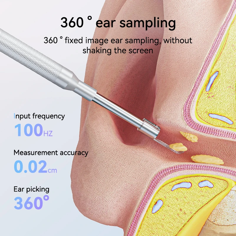 4.3 인치 디지털 검이경 3.9mm 스마트 비주얼 귀 피커 스틱, 어린이 성인 노인 귀 청소, 긴 배터리 수명 2600mAh