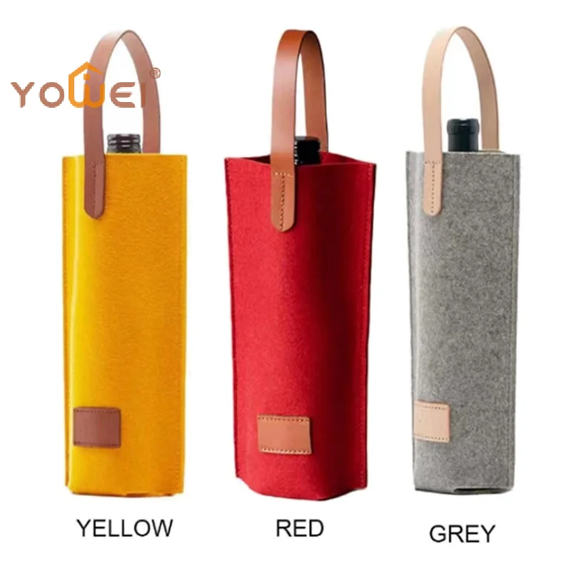 Latest Wine Bag Felt Single Bottle Insulated Tote Bottle Wine Carrier Bag Padded Wine Cooler Gift For Wine Lovers Or Wedding