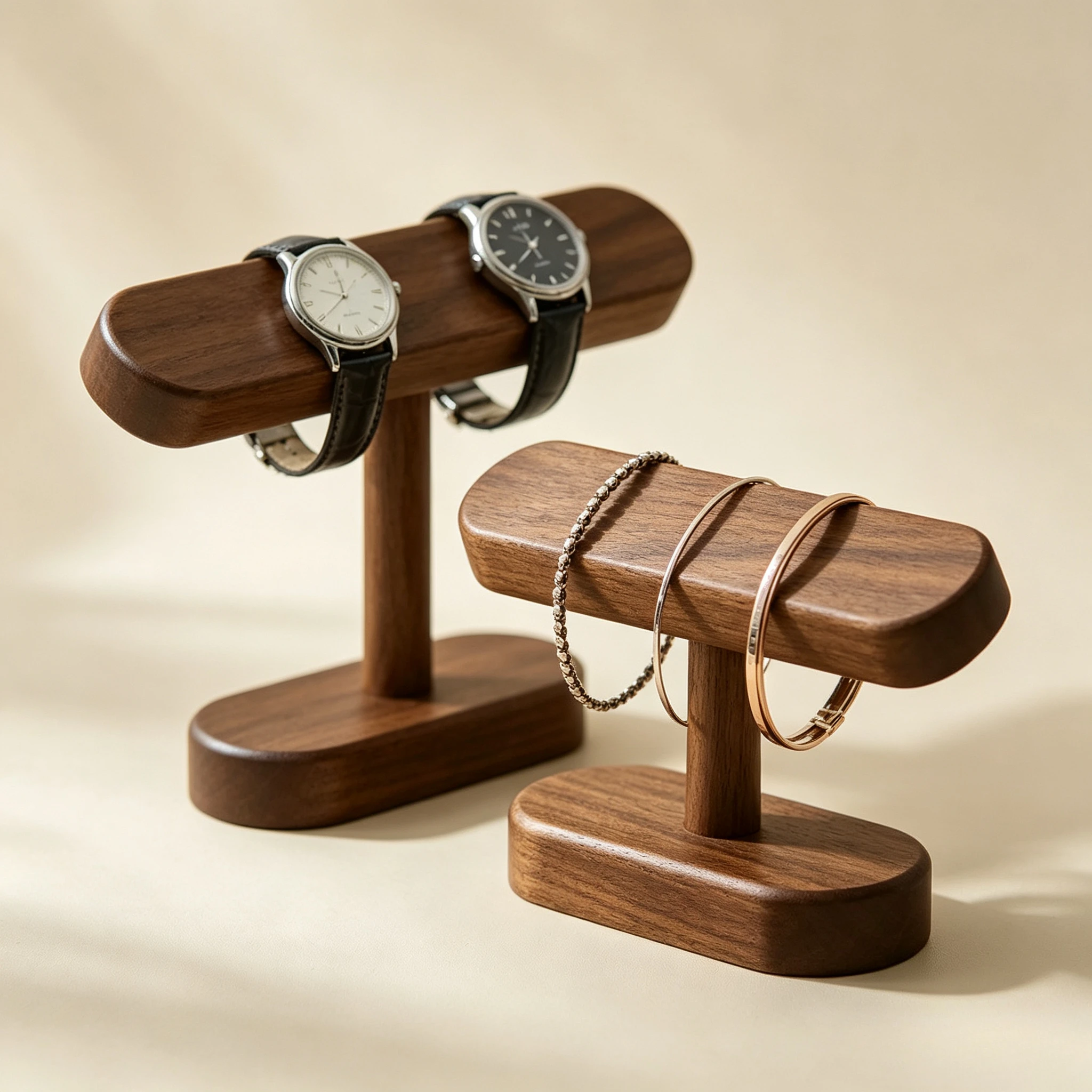 1PC Walnut Color Watch Bracket Display Holder Jewelry Bracket Chain Anklets Hanger Stand Racks Organizer for Counter Shows