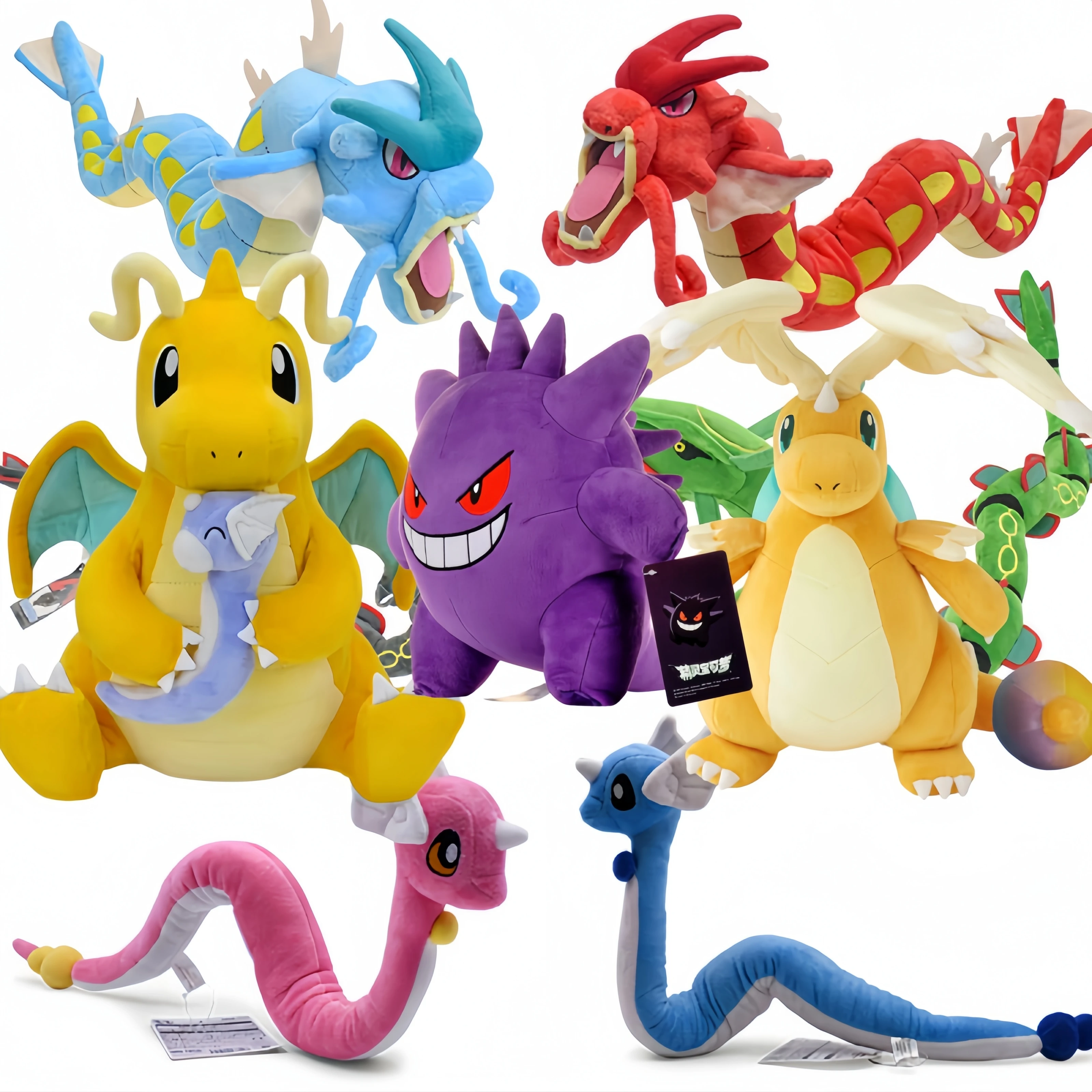  Pokemon Mega Rayquaza Dragonite Raichu Plush Toy Gyarados Dragonair Mimikyu Lucario Horsea Charizard Gengar Stuffed Peluche