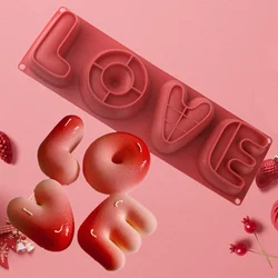 Valentine's Day Alphabet LOVE or Heart-Shaped Balloon Design French Mousse Cake Moulds Silicone Cake Mold Cake Decorating Tools
