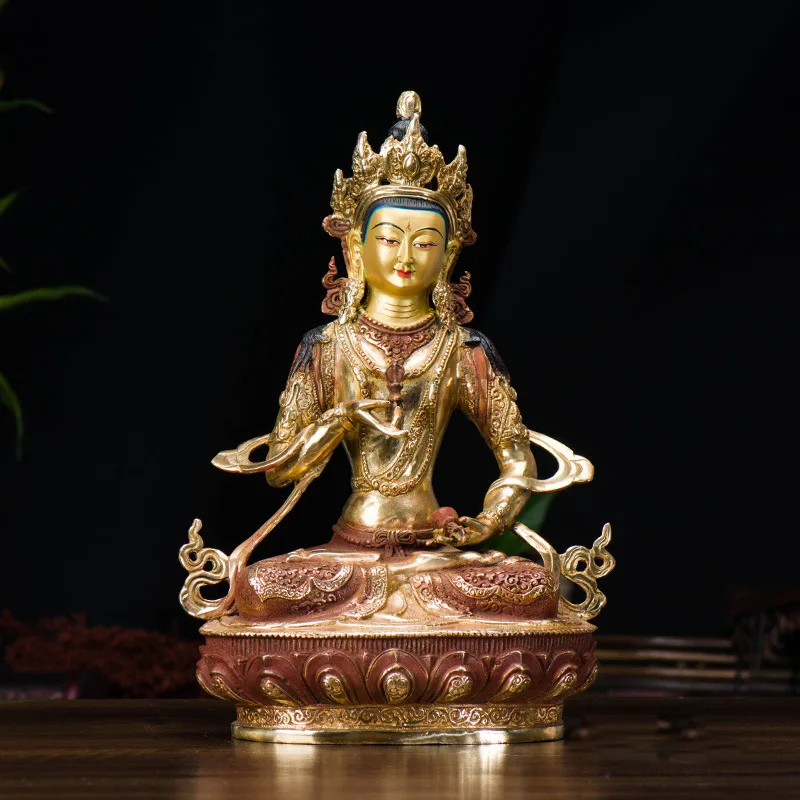 Vajrasattva Buddha Ornament 10inch Domestic copper semi-gilt carved bronze statue decoration