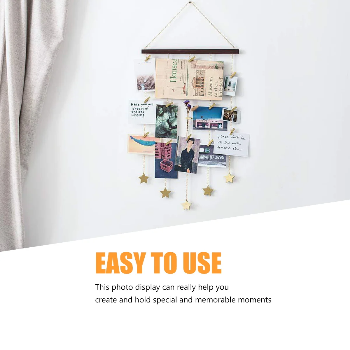 

1 Set Photo Display Rack For Baby'S First Birthday Wall Hanging Frame String Bow Hanger Hair Accessories Organizer Wall Photo