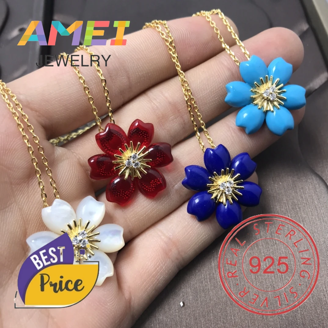 2024 New European and American S925 Silver Multi Color Necklace Couple Gift Simple and Fashionable Versatile Birthday Party Gift