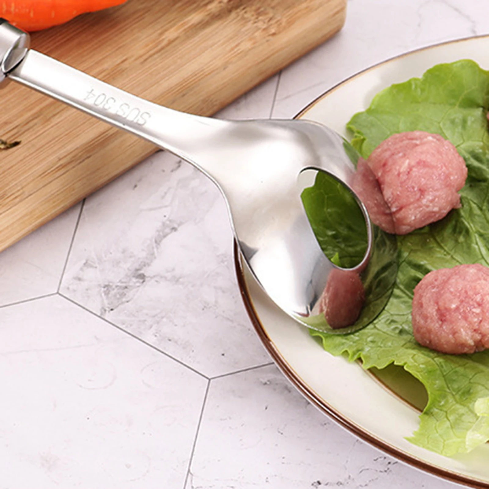 Handheld Meatball Shaping Scoop Stainless Steel Tool for Homemade Meat Fish Round Ball Maker Kitchen