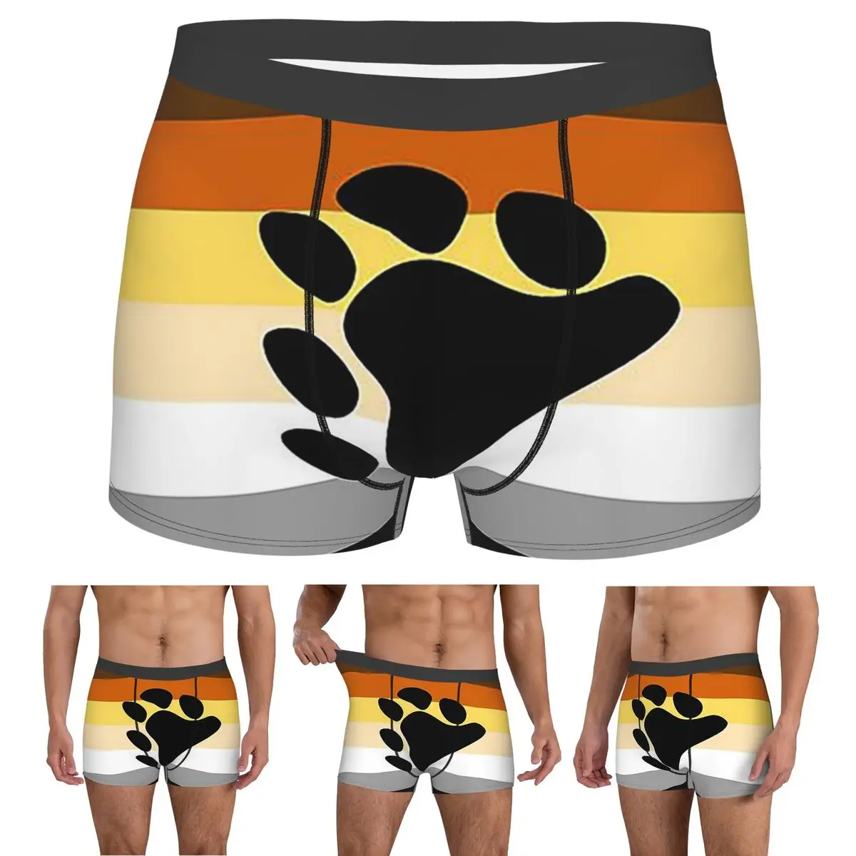 Boxer Underpants Shorts Lgbt Gay Bear Pride Flag Panties Men's Comfortable Underwear for Homme Man Boyfriend Gift