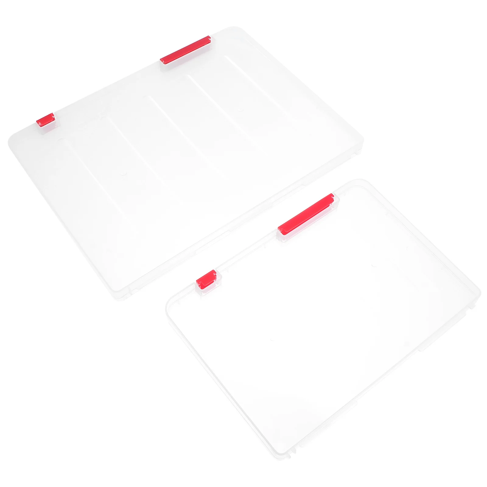 2Pcs File Storage Boxes Lightweight Plastic Buckle Document Organizers for Office Home Study Certificate File Holder A4 Document