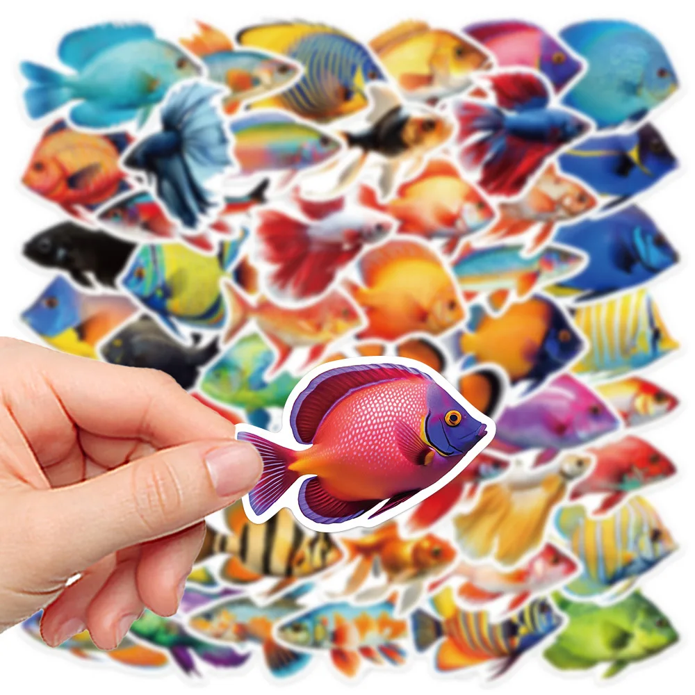 10/30/50PCS Colorful Sea Life Fish Cartoon Sticker DIY Phone Laptop Luggage Skateboard Graffiti Decals Fun for Gift