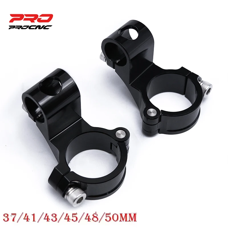 

2026 37 41 43 45 47 48 50 51 52MM 1.5" Rised Motorcycle Rised Riser Clip on Adjustable Clip ons 7/8"Handlebar Handle Bar Clamp