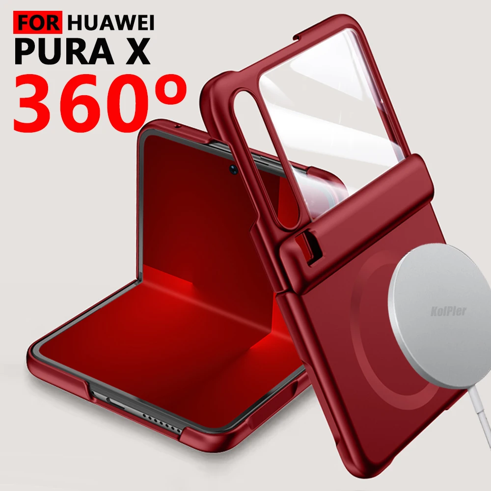 

Матовые чехлы PuraX для Huawei Pura X 5G для Magsafe, магнитная откидная защита камеры, стекло Srceen, защитная крышка